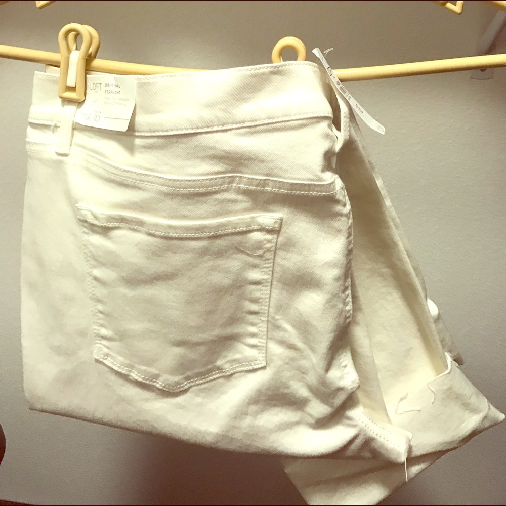 White Straight leg crop jeans